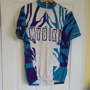 Cycling Jersey.  Men's Zebra Print Jersey - Blue and Purple